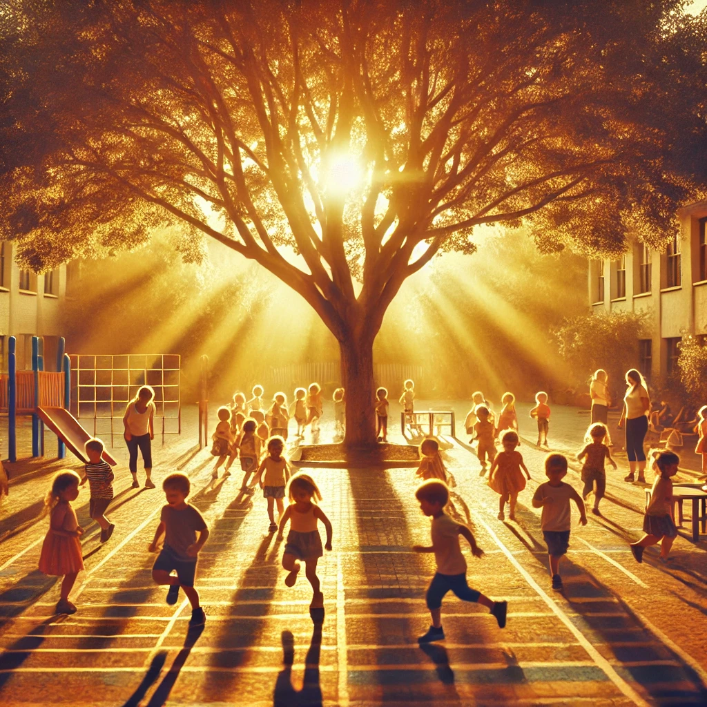 Atelier ludique pour les 3/6ans dans la cours de l'école